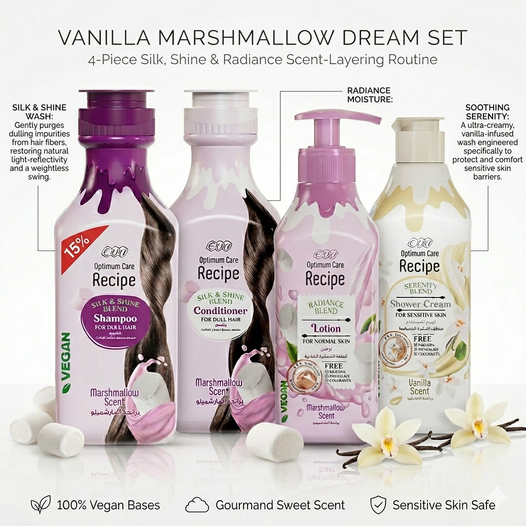 Eva Recipe Vanilla Marshmallow Dream Set | 4-Piece Silk, Shine & Radiance Protocol