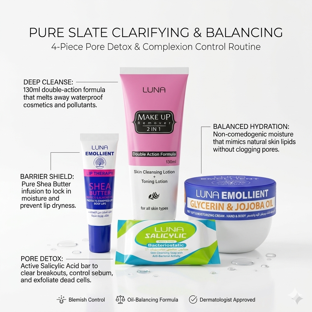 Luna Pure Slate Clarifying & Balancing Regimen | 4-Piece Pore Detox Routine