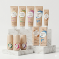 Eva Natural Glow Advanced Radiance & Repair Kit featuring facial washes, facial scrub, under-eye cream, night cream, and aluminum-free deodorants. Authentic Egyptian skincare shipped from Egypt to the USA.