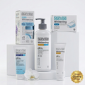The complete StarVille Absolute Whitening Protocol by Glowra, featuring StarVille Whitening Cleanser, Soap, Cream, Night Gel, and Hair Reducer Roll-On shipped from Egypt to the US.